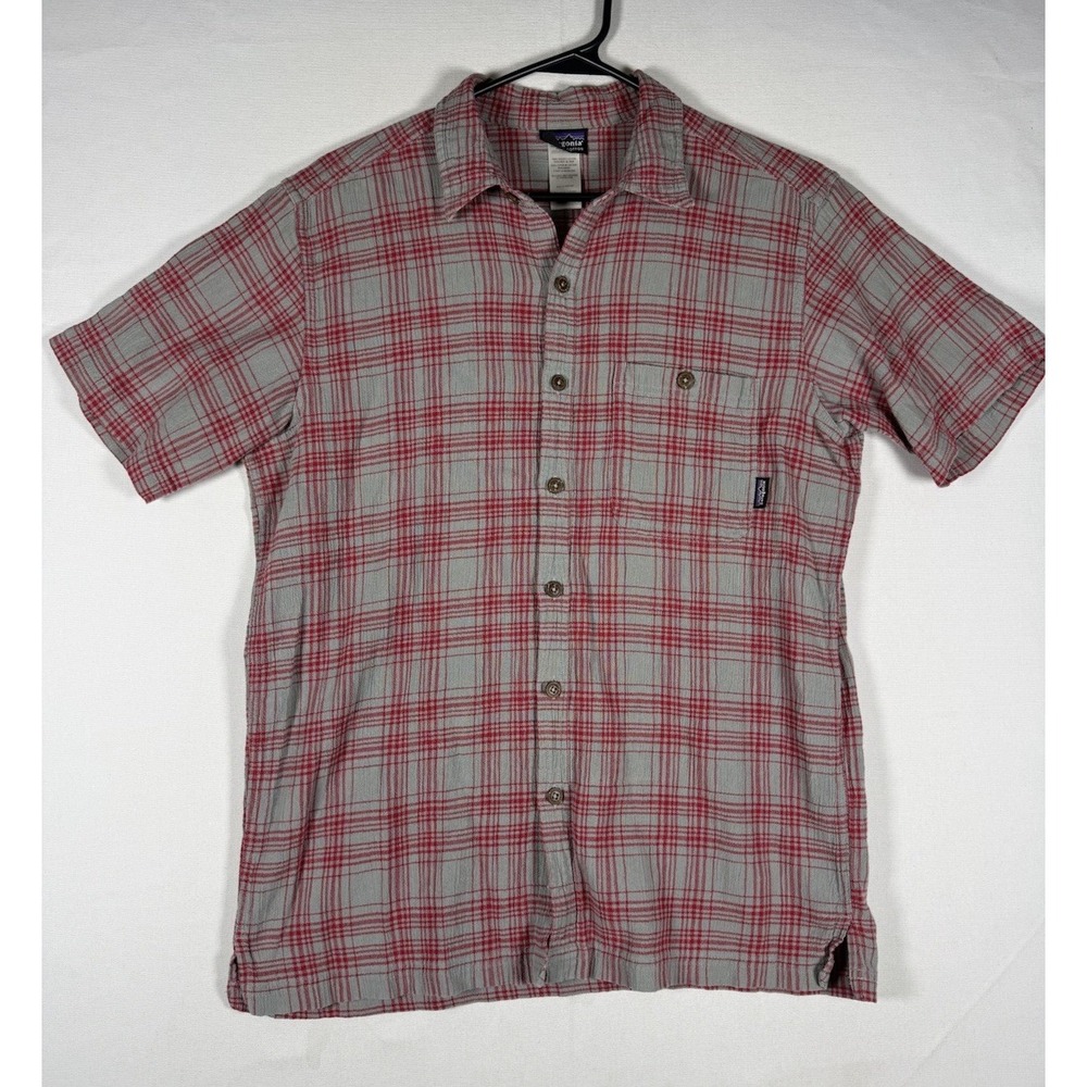 Patagonia Shirt Medium AC Crinkle Textured Seersucker Breathable Outdoor Hiking